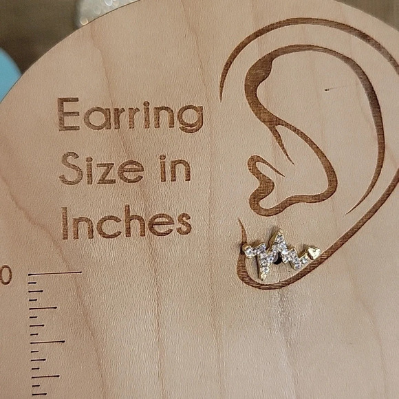 Vital Sign Pulse Micro CZ Stud Earrings - Picture 3 of 8